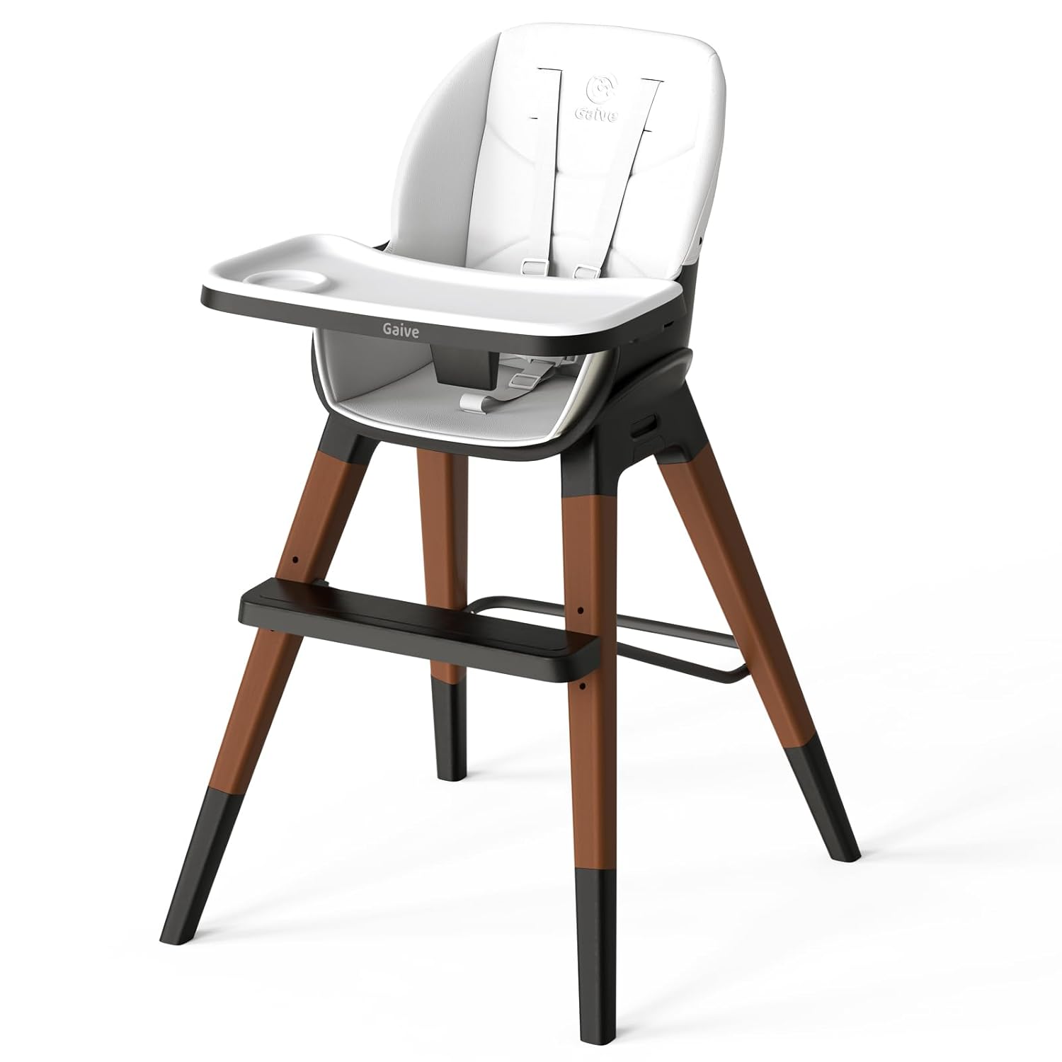 8 in 1 Highchair, Convertible Wooden Baby High Chair with Tray, Adjustable High Chair for Babies