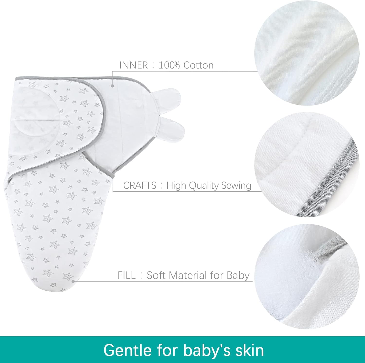 Biloban Baby Swaddles 0-3 Months for Boy Girls, Warm Quilted Baby Swaddle, Newborn Swaddle