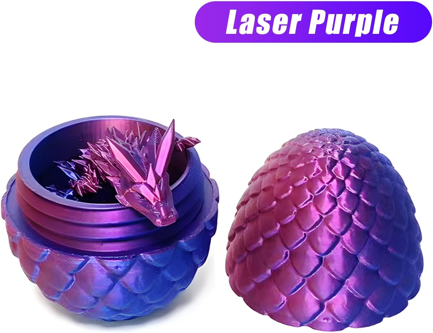 Easter Dragons 3D Printed Dragon Egg with Dragon Inside Crystal Dragon Fidget Toy for Adult Full Articulated Dragon for Home Office Decor
