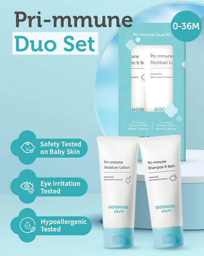 Baby Skincare Duo Set - Korean Baby Skincare & Bath Time Essentials - Shampoo & Bath, Moisutre
