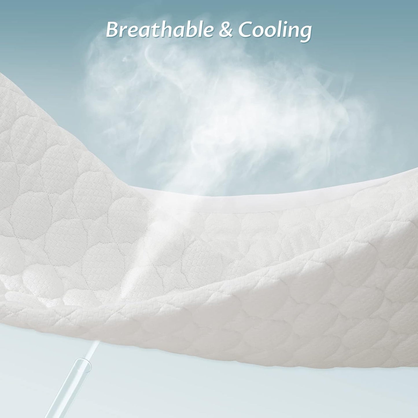 Queen Size Waterproof Mattress Protector Fitted Quilted Mattress Pad Cover with Deep Pocket Up to 18''