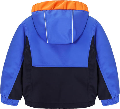 GEMYSE Toddler Boys Jacket Water repellent Baby Kids Windbreaker Jacket Fleece Toddler Coat Spring Fall Outerwear