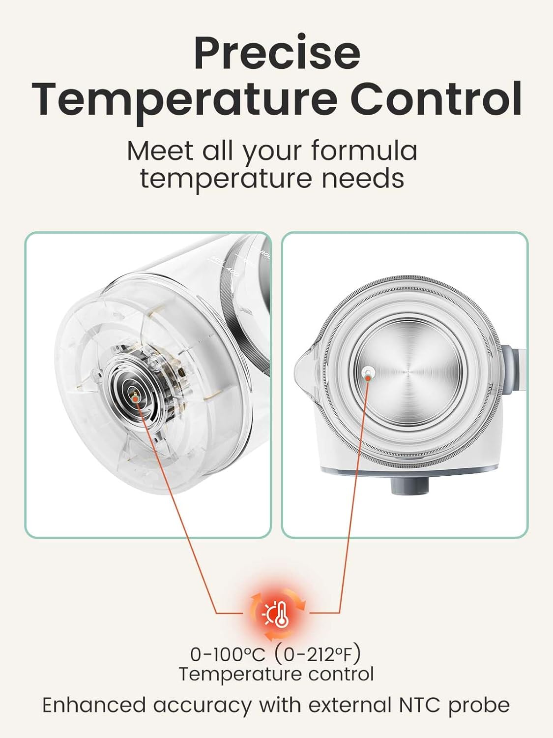 GROWNSY Baby Instant Warmer, Glass Water Boiler with Accurate Temperature Control for Formula