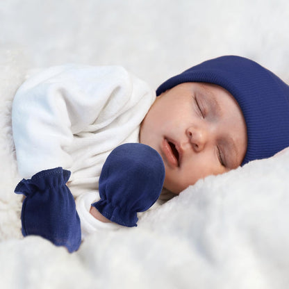 Newborn Baby Mittens No Scratch Cotton Elastic Wrist Gloves Infant Toddler Mittens for Baby Boy Girl 0-6 Months