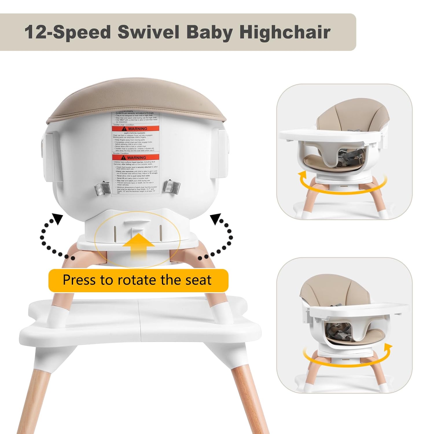 Baby High Chair, 7 in 1 Convertible High Chairs for Babies and Toddlers, Kids Learning Table