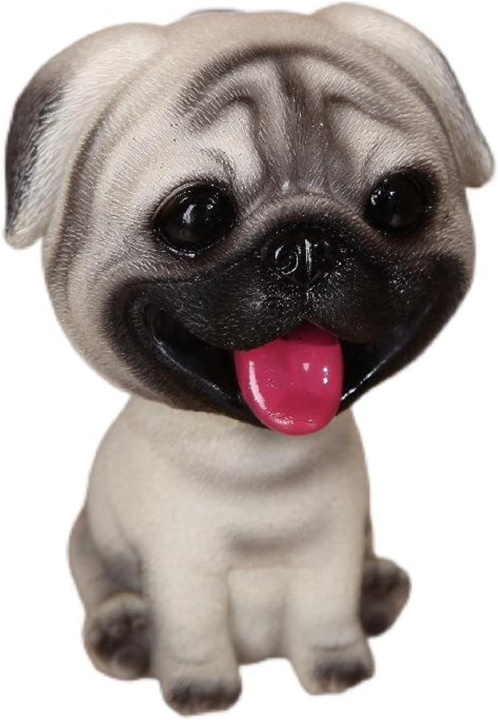 Resin Bobbing Head Dog Figurines Mini Bobblehead Puppy for Home Office Desk Car Dashboards Decor Ornaments (Pug)