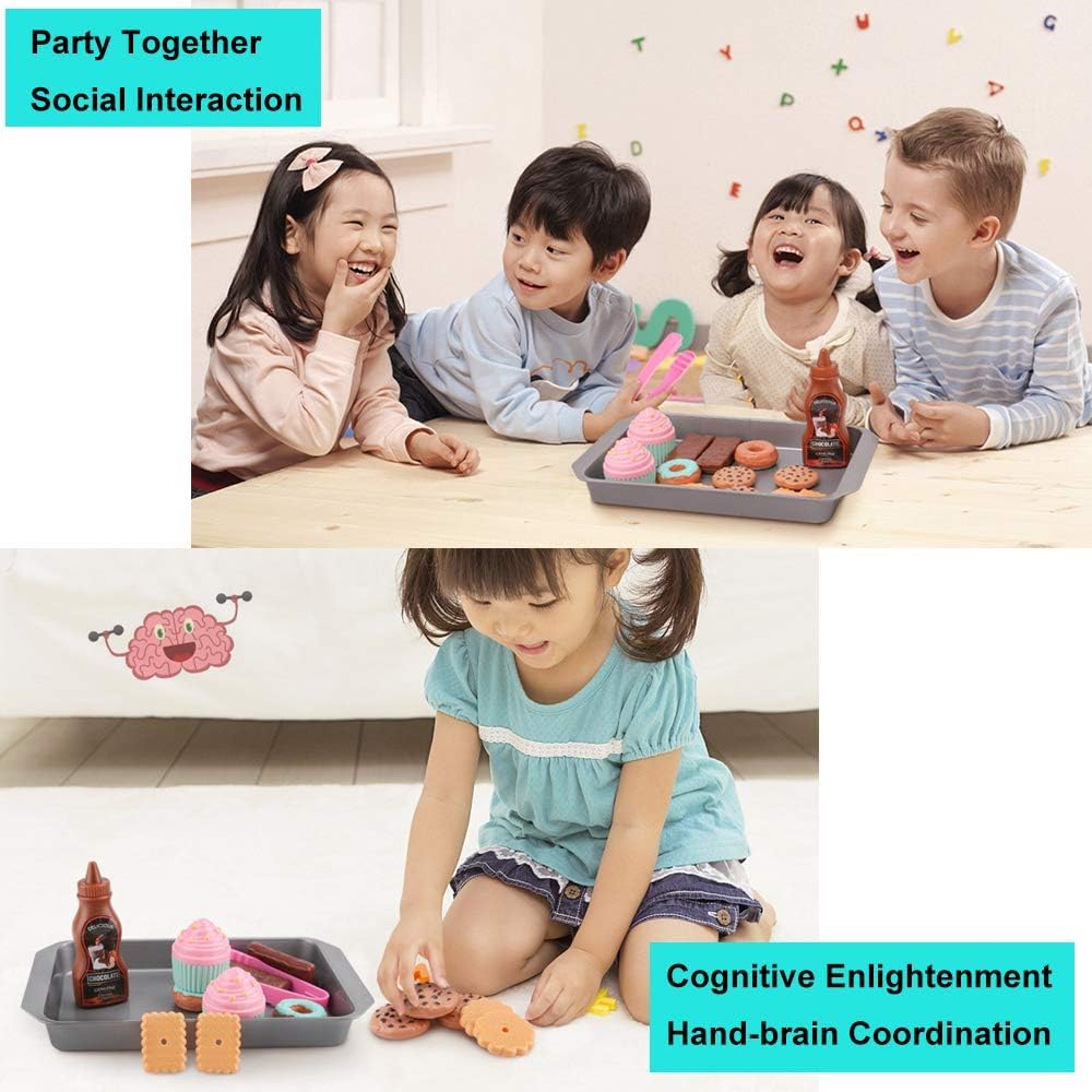 Elitoky Cookie Play Food Set, Play Food for Kids Kitchen - Play Kitchen Accessories - Play Baking