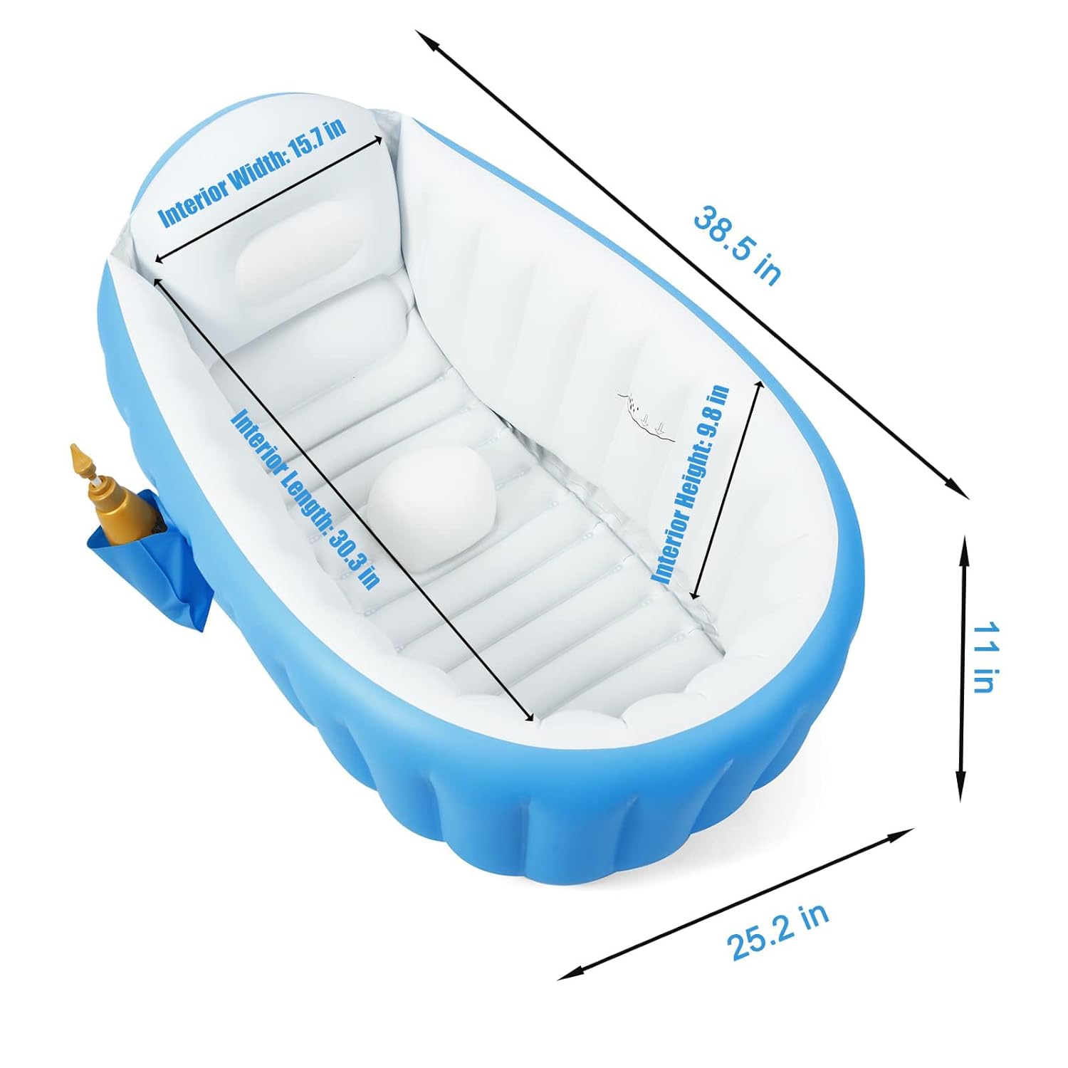 PandaEar Baby Inflatable Bathtub, Portable Travel Baby Infant Bath Tub Toddler Bathtub with Air