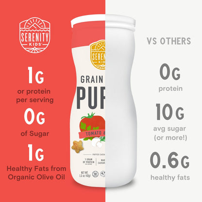 Serenity Kids 6+ Months Grain Free Puffs Toddler & Baby Snack | No Added Sugar, Gluten & Rice Free