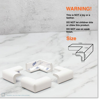 Roving Cove Slim-Fit Corner Edge Protector for Baby Proofing (Small 15ft Edge 4 Corners), Furniture Safety Bumper Guard, Soft NBR Rubber Foam, 3M Adhesive, Oyster White (Off White)