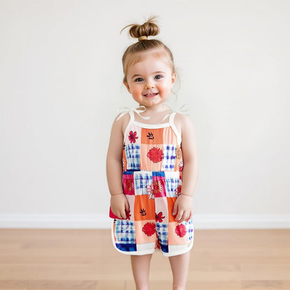 WZTYYDS Toddler Baby Girl Summer Clothes Floral Romper Tie-Up Strap Halter Jumpsuit Infant Summer Sling Playsuit 6M-3T