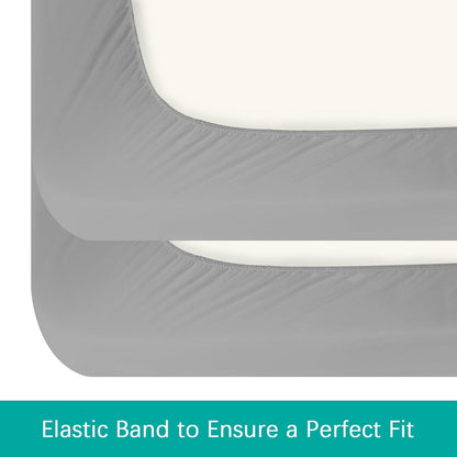 2 Pack Twin Mattress Protector Waterproof, Noiseless & Soft Coverage Mattress Fitted Sheet Twin with Deep Pocket up to 14", Super Breathable & Easy Wash Twin Size Mattress Protector