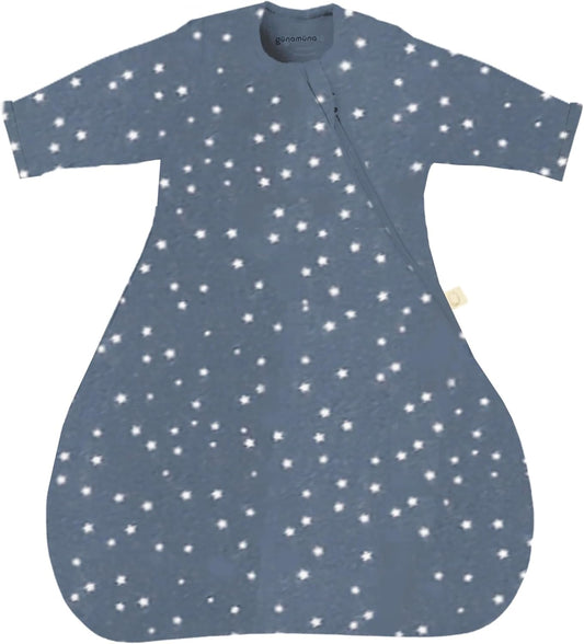 GUNAMUNA Long-Sleeve Transitional Swaddle Sleep Bag 1.0 TOG – Soothes Infants 3-6 Months, Easy Diaper Changes with WONDERZiP