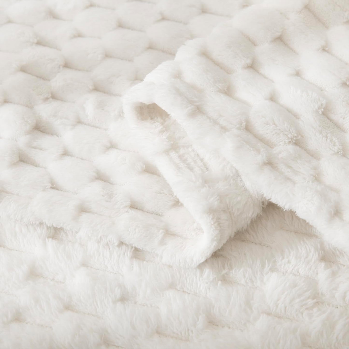 HOMRITAR Flannel Fleece Fluffy Fuzzy Blanket for Baby 3D Jacquard Soft Warm Plush Bed Blankets for