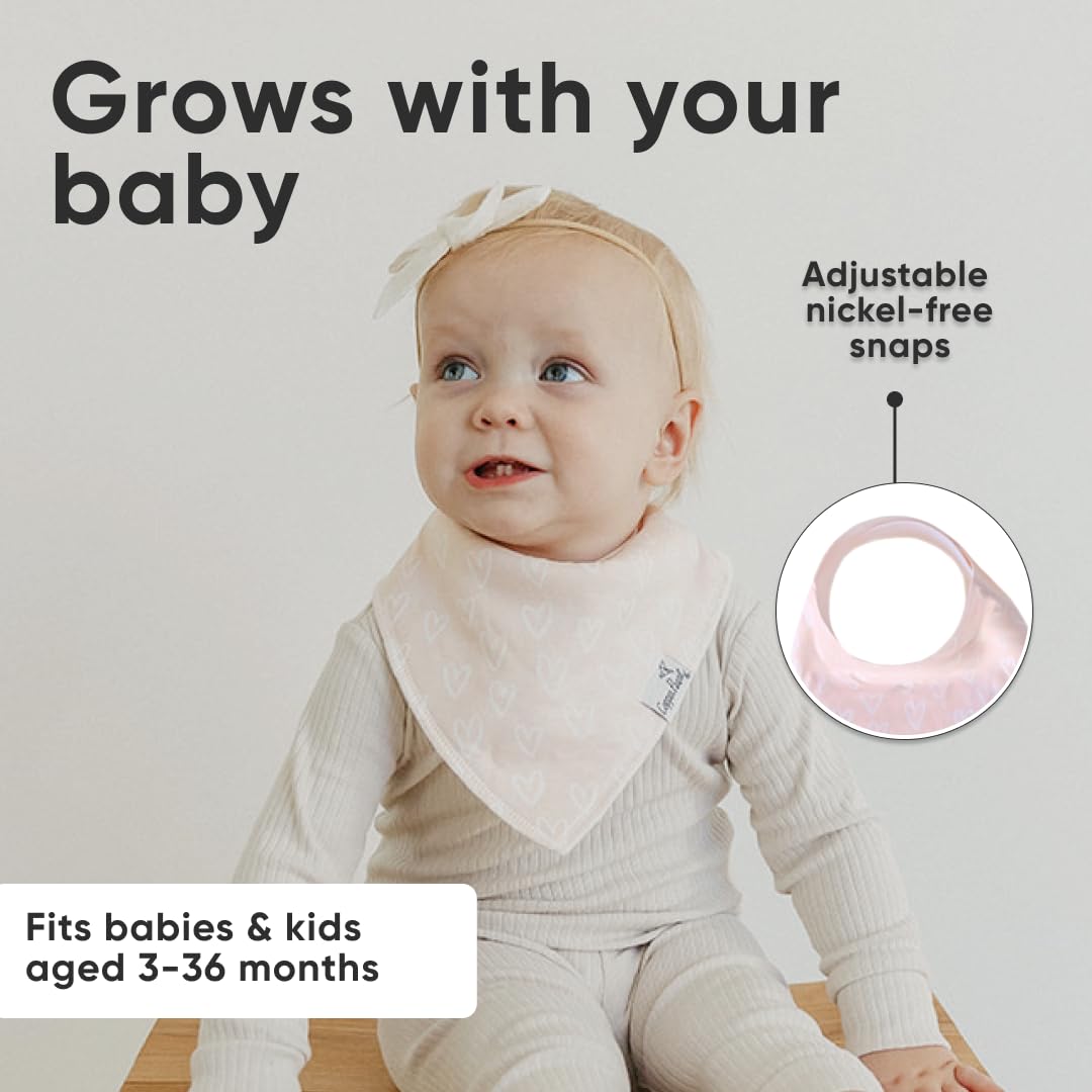 Copper Pearl 6 Pack Soft Cotton Baby Bibs for Drooling and Teething, Absorbent Drool Bibs for Baby Girl, Adjustable to Fit Newborns to Toddlers, Tons of Styles (Sophie Set)