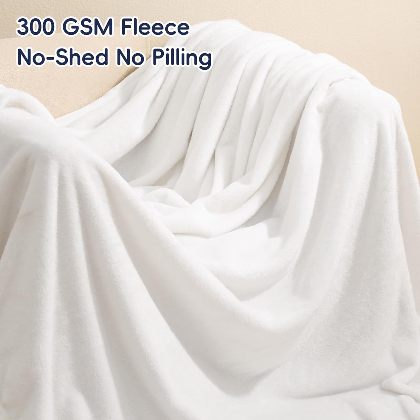PHF Ultra Soft Fleece Blanket Twin Size, No Shed No Pilling Luxury Plush Cozy 300GSM Lightweight