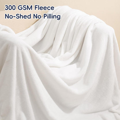 PHF Ultra Soft Fleece Blanket Twin Size, No Shed No Pilling Luxury Plush Cozy 300GSM Lightweight