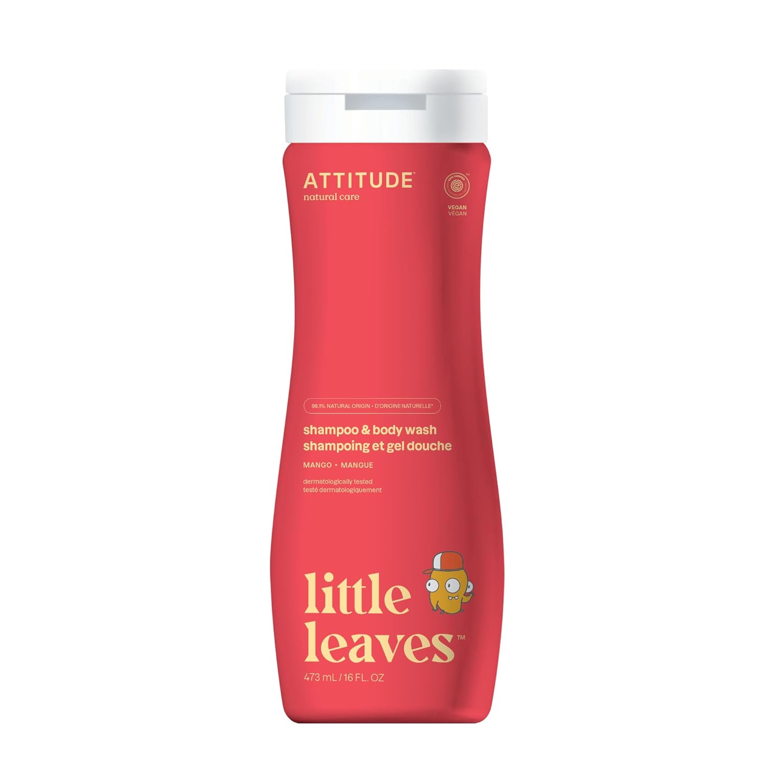 ATTITUDE Shampoo and Body Wash for Kids, EWG Verified Hair and Body Cleanser, Dermatologically