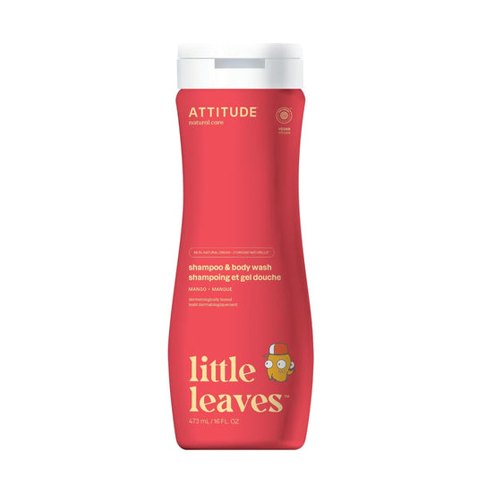 ATTITUDE Shampoo and Body Wash for Kids, EWG Verified Hair and Body Cleanser, Dermatologically