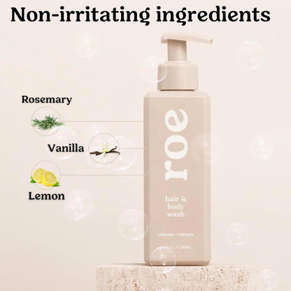 Roe Wellness- Toddler & Baby Body Wash & Shampoo Moisturizing Clean Ingredients | Suitable for
