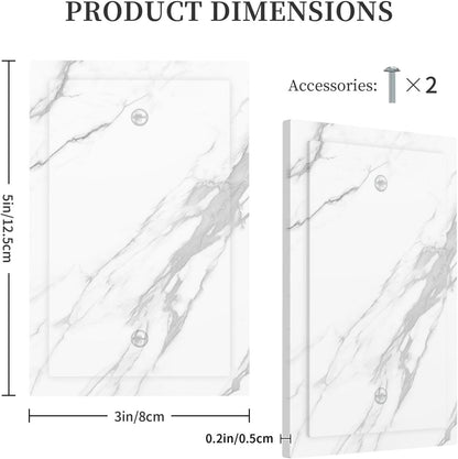 Light Switch Cover Plate Modern White Gray Marble 1 Gang No Device Blank Electrical Wall Plates Faceplate Decorative Switch Plate for living Room Bathroom Decor