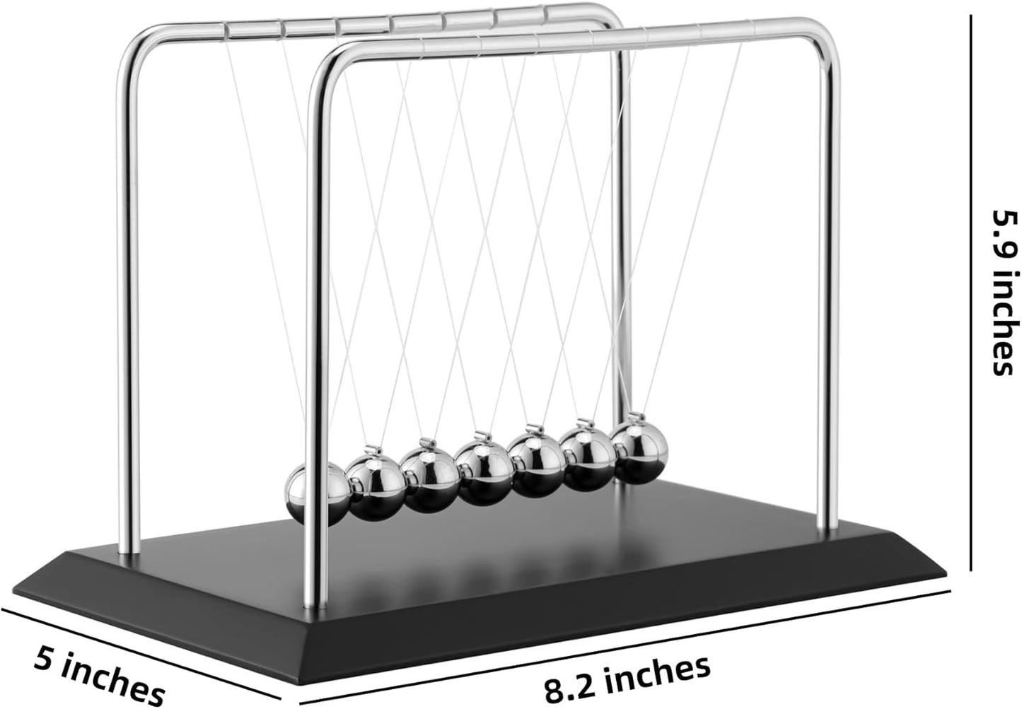 Large Newton Cradle Balance Balls with 7 Balls Physics Science Desk Toys Home Office Desk Ornament