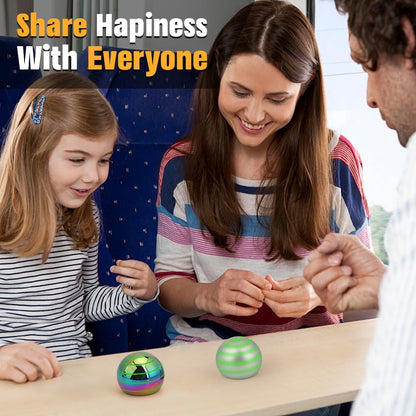 Luminous Kinetic Spinning Desk Toys, Metal Full Body Optical Illusion Fidget Spinner Ball, Glow in The Dark Fingertip for Office Classroom, Stress Relief Birthday Gifts for Kids Adults