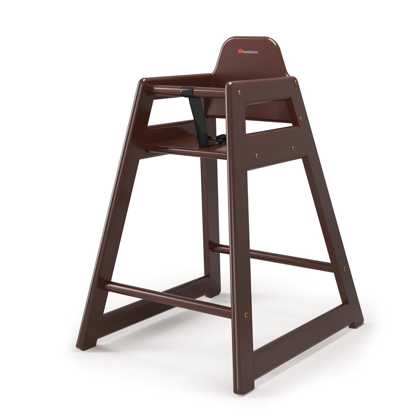Foundations Neat Seat Wood Highchair for Restaurants, Easy to Clean, “No-tip” Feet, 3-point Safety
