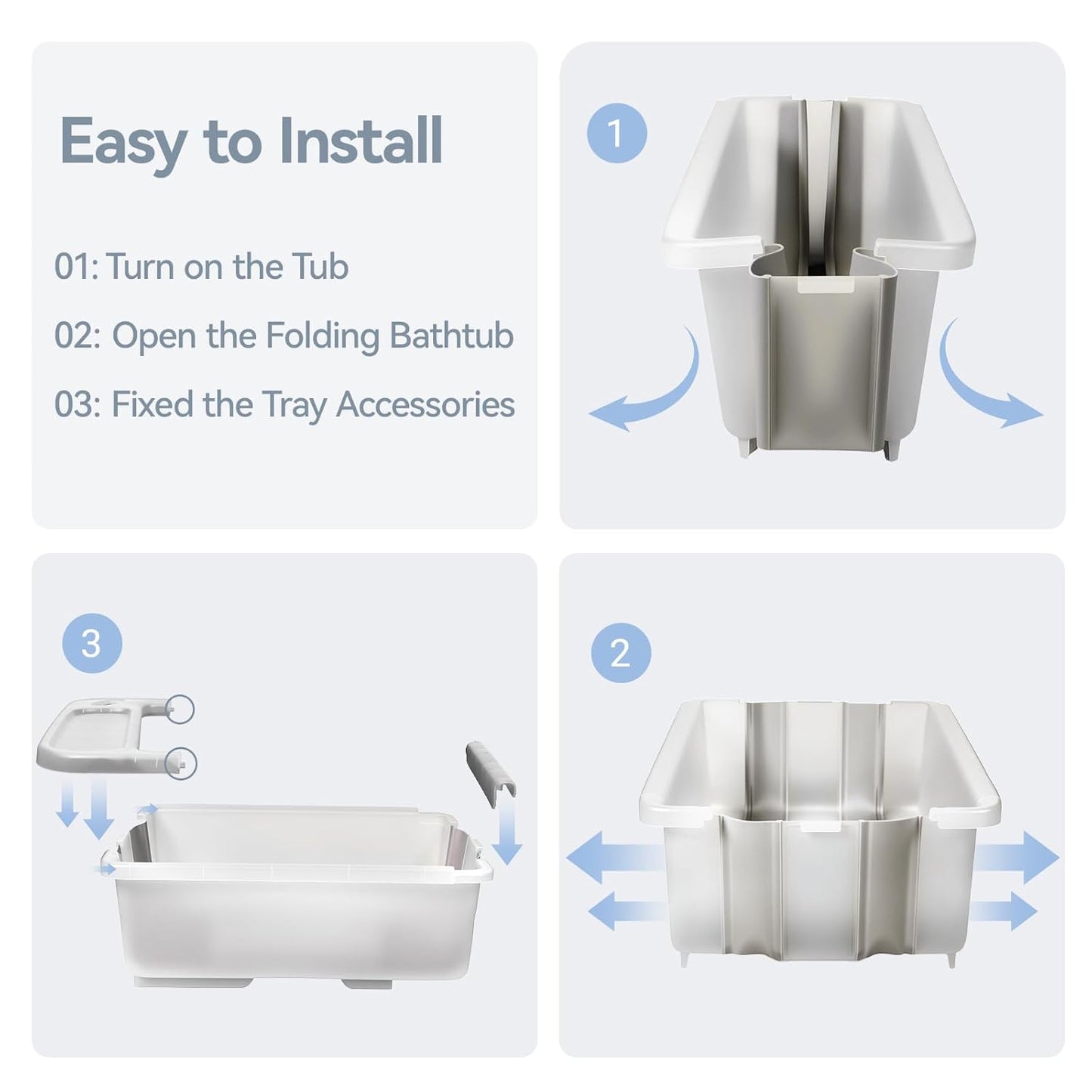 Collapsible Baby Bathtub - Large Capacity Baby Bath Tub with Thermometer & Soft Cushion | Portable
