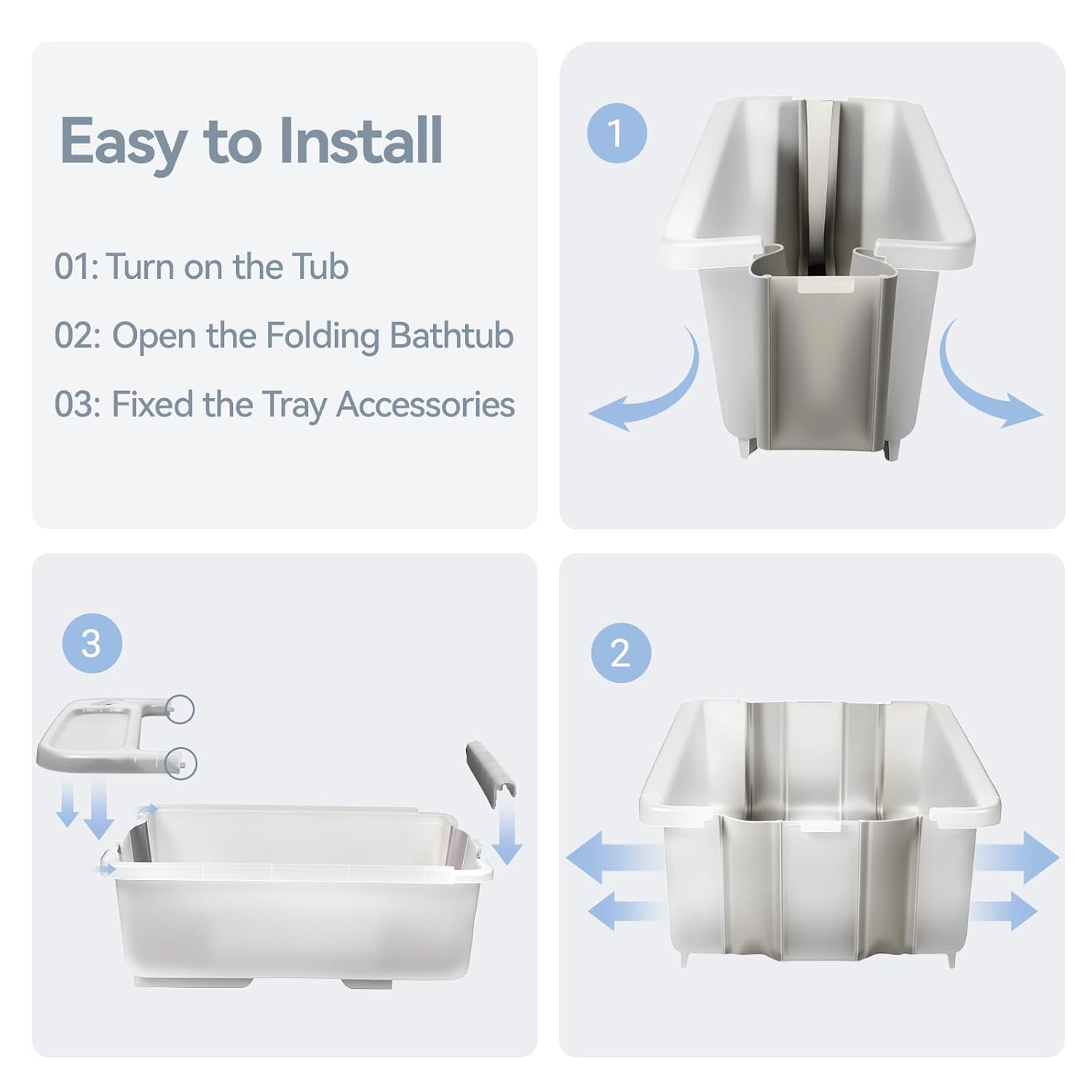 Collapsible Baby Bathtub - Large Capacity Baby Bath Tub with Thermometer & Soft Cushion | Portable