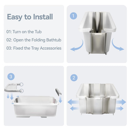 Collapsible Baby Bathtub - Large Capacity Baby Bath Tub with Thermometer & Soft Cushion | Portable