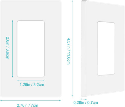 20 Pack 1-Gang Screwless Wall Plate, Decora Outlet Cover Plates, 4.57” H x 2.76” L, for Light Switch, Dimmer, GFCI, USB Outlet