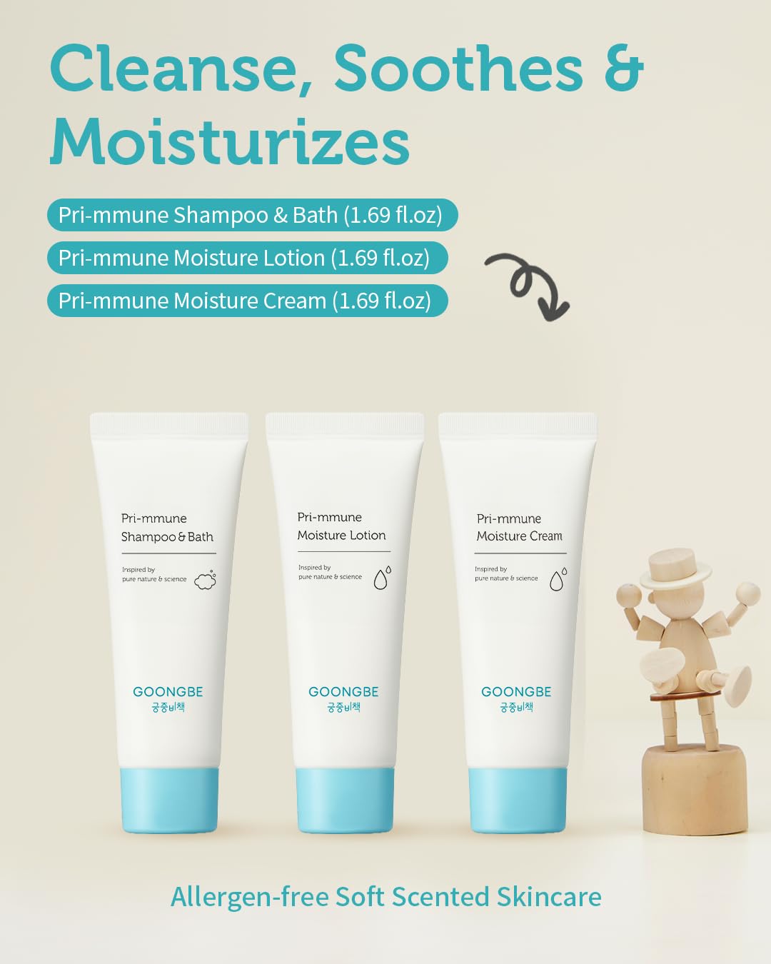 Baby Skincare Travel Set - Korean Baby Skincare & Bath Time Essentials - Shampoo & Bath, Moisutre