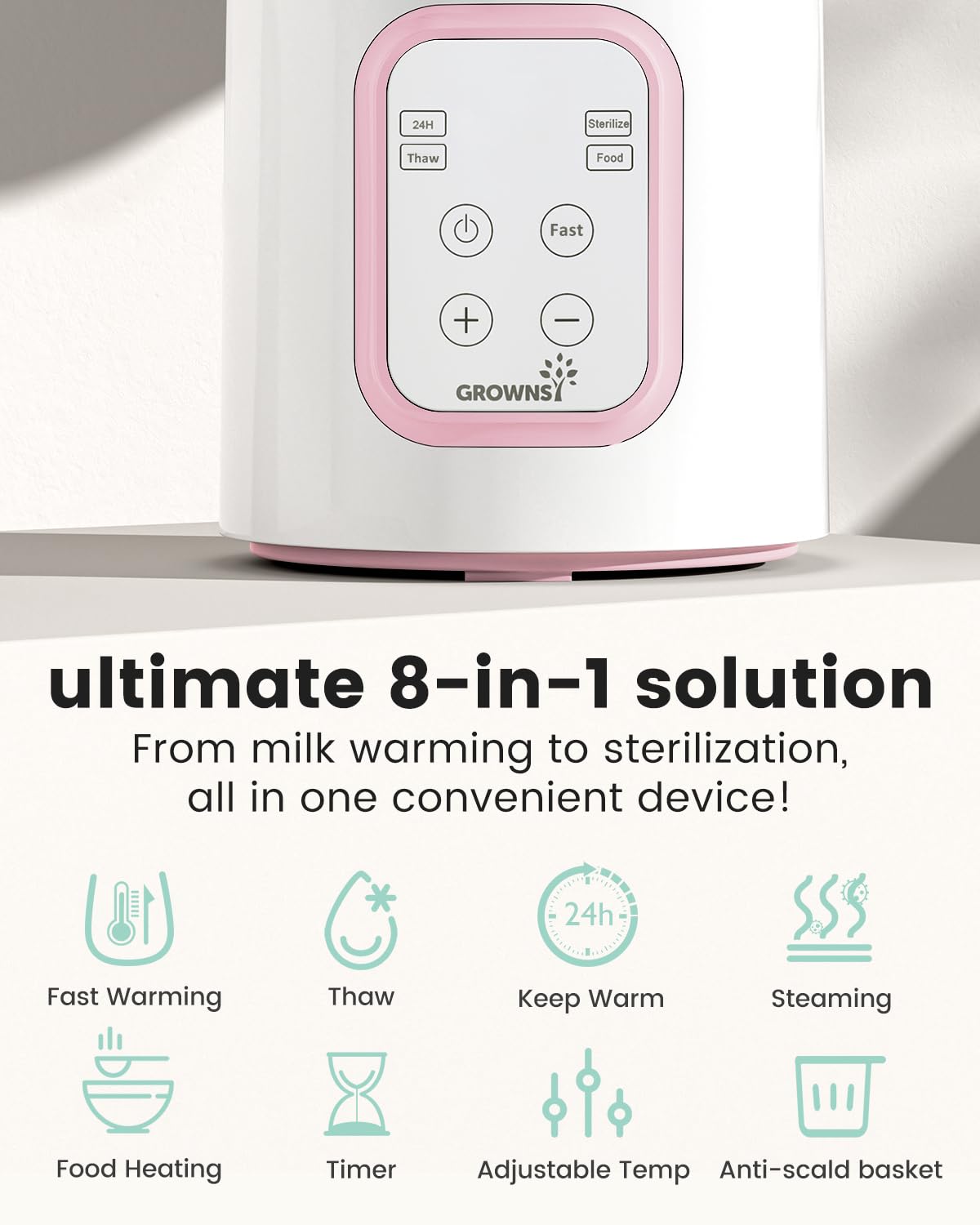 GROWNSY Bottle Warmer, Fast Baby Bottle Warmer for All Bottles, Milk Warmer for Breastmilk or