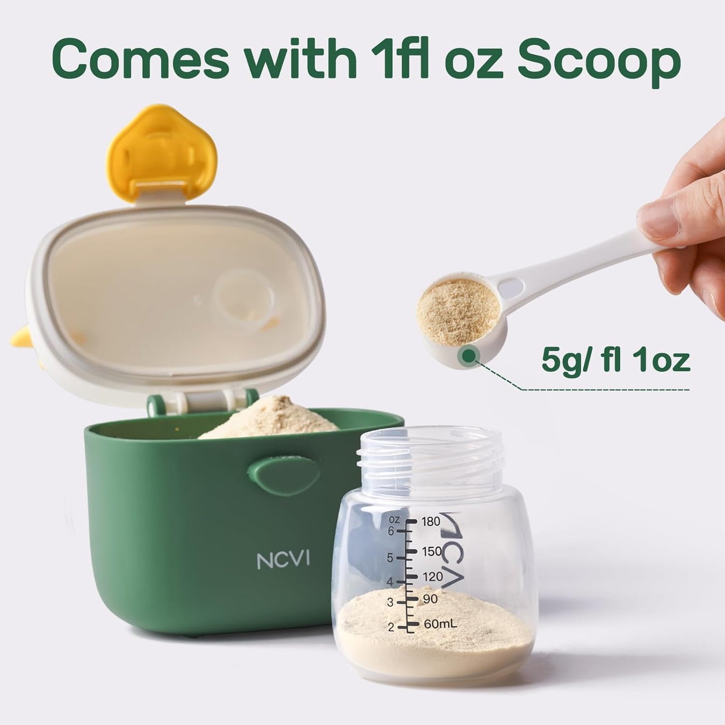 NCVI Baby Formula Dispenser On The Go, Formula Container To Go, Formula Holder for Travel, Outdoor