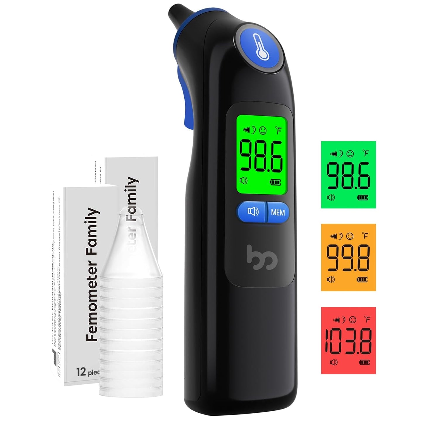 Ear Thermometer, Highly Accurate Ear Thermometer for Kids, Adults and Babies, 30 Memory Recall, 1s