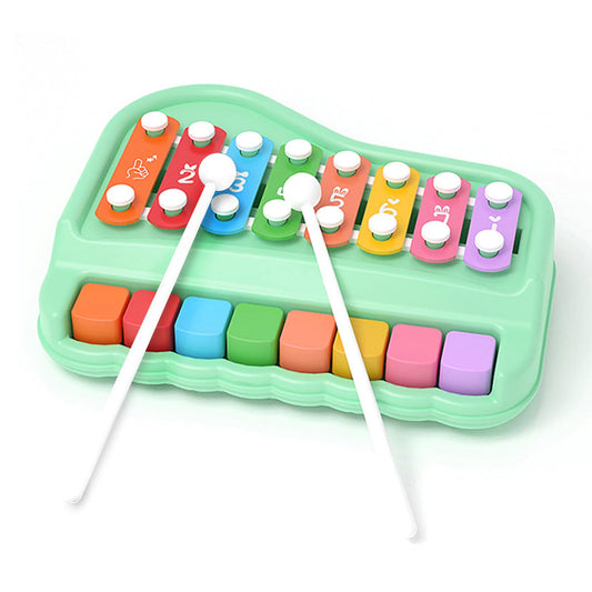 Oprala 2 in 1 Baby Piano Xylophone for Toddlers 1-3 Years Old, 8 Multicolored Key Keyboard Baby