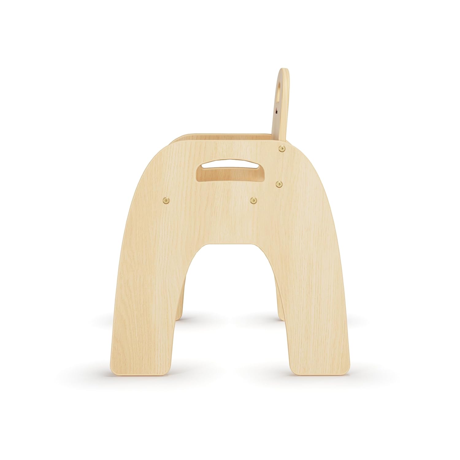 Foundations Simple Sitter 13” Low Wood Feeding Chairs, Wide No-Tip Base, Adjustable Safety Harness