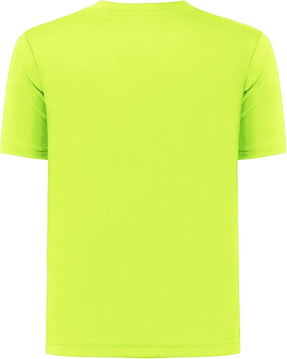 QBK 2T to Youth Neon Shirt Kids UPF 50+ Dry Fit Athletic Short Sleeve Rash Guard T Shirts for Boys Girls Sports Undershirt