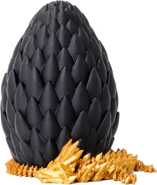 Easter Dragon Eggs 3D Printed Dragon Egg with Dragon Inside Articulated Crystal Dragon Fidget Toy Mystery Easter Suprise Home Office Decor Executive Desk Toys