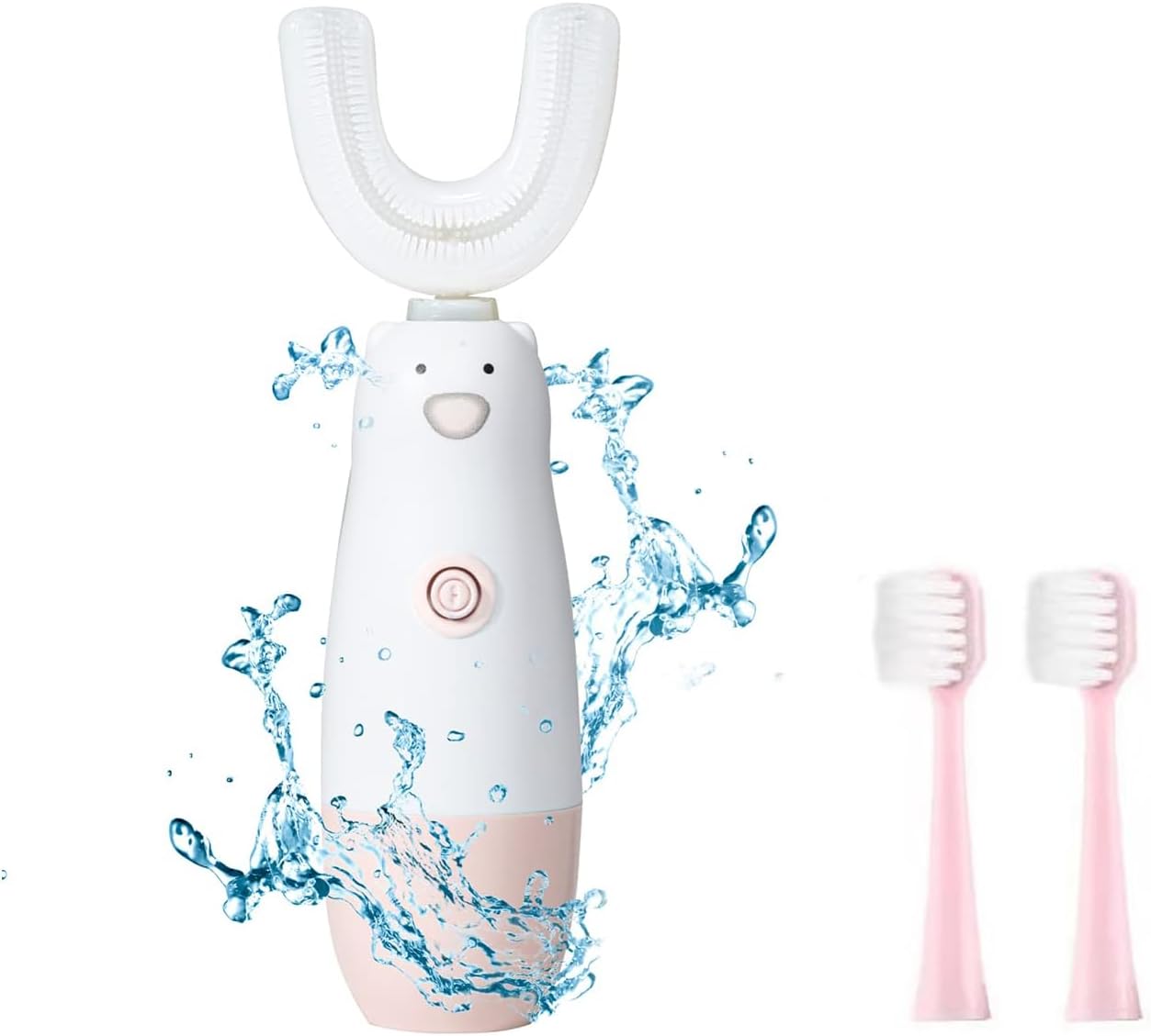 Kids Electric Toothbrush，U Shaped toddler Toothbrush Waterproof Battery Powered 360 Automatic Sonic