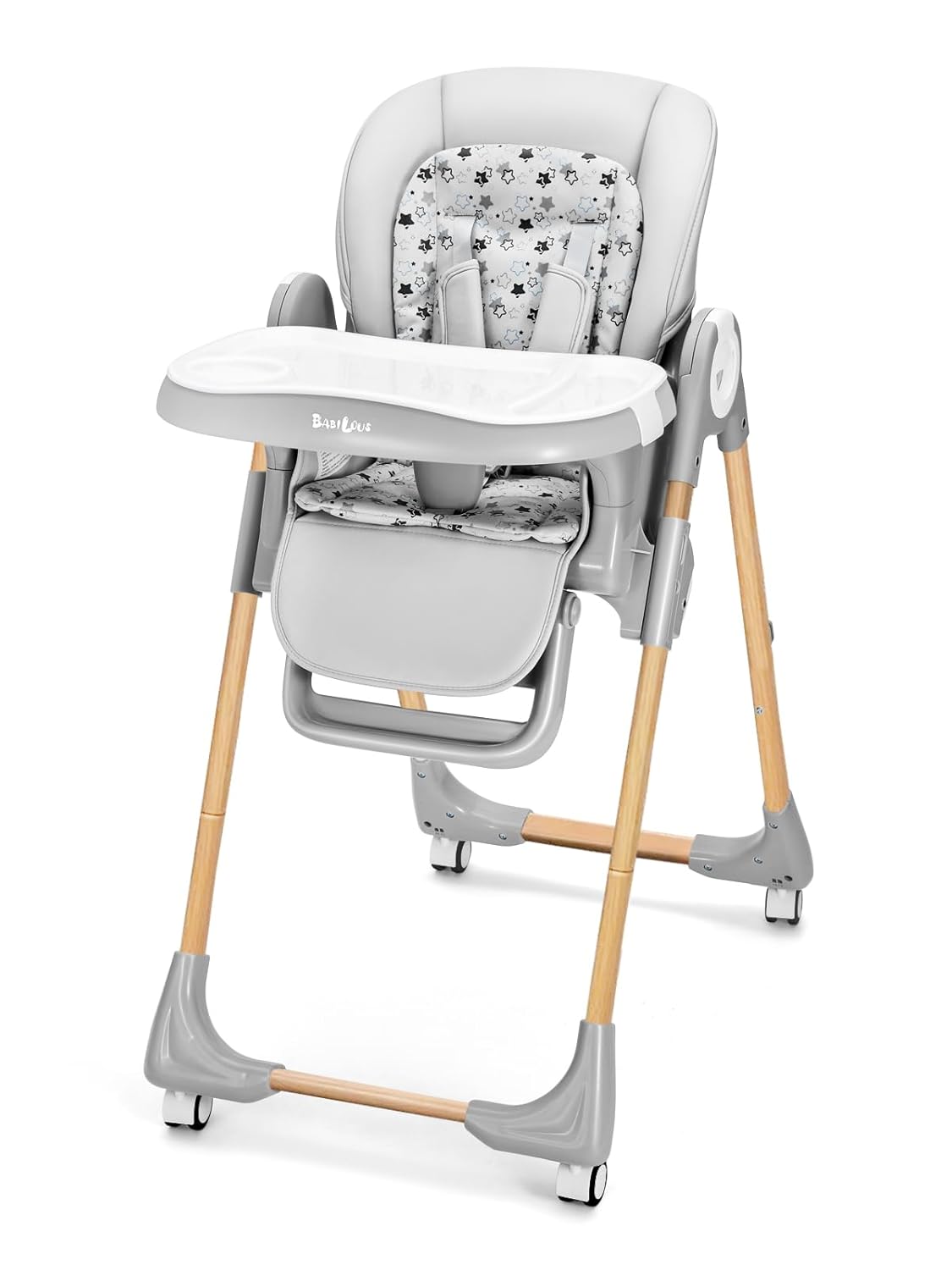 Foldable High Chair with Soft Cushion, High Chairs for Babies and Toddlers, Height Adjustable