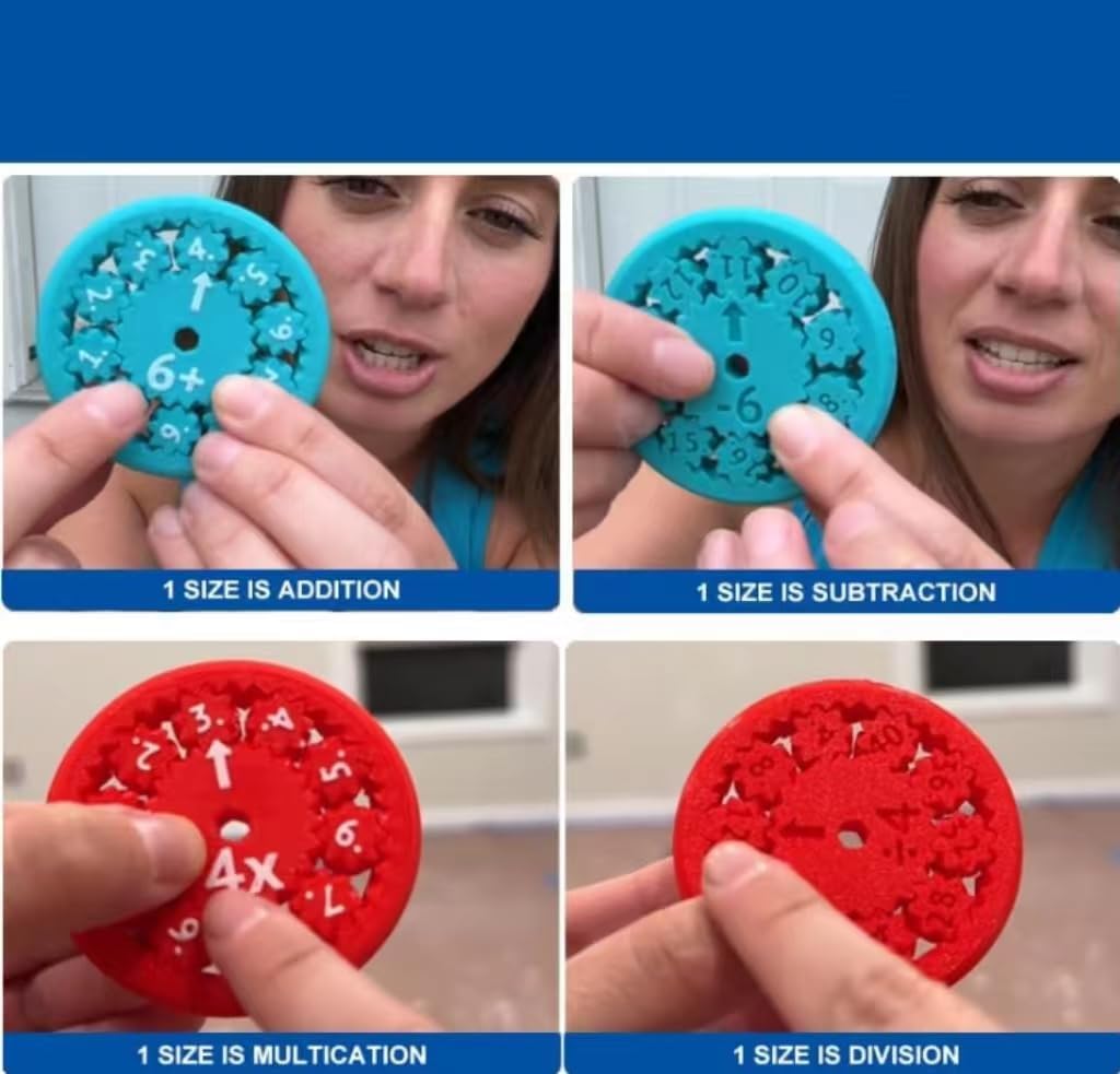 Math Fidget Spinners,Educational Math Fact Fidget Spinners, Math Fidget Toy Multiplication, Math Learning & Education Toys Game(9pcs2)