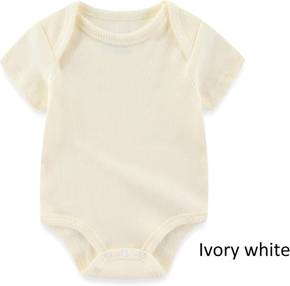 Baby Bodysuit and Pant Set 6-pcs Ribbed Soft Infant Boy Girl Clothes Outfits