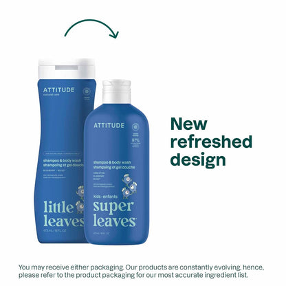 ATTITUDE Shampoo and Body Wash for Kids, EWG Verified Hair and Body Cleanser, Dermatologically