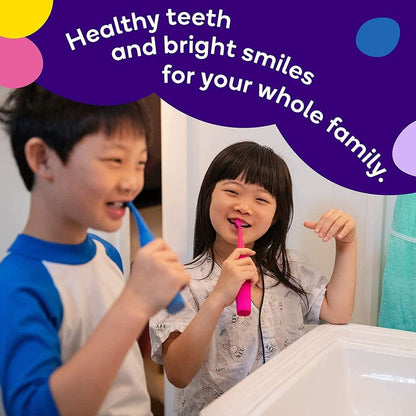 Burst Kids & Toddlers Electric Toothbrush (Pink) | Soft Bristles | Two Minute Timer | Rechargeable