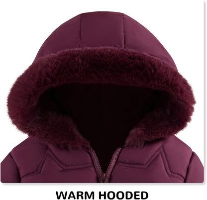 Toddler Winter Coats Baby Jacket Snow Clothes Puffer Dress Girl Warm Hoodie 1-4T