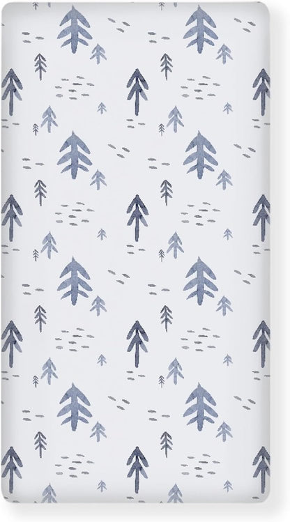 Watercolor Trees Fitted Crib Sheet Plants Baby Crib Sheet Fit Standard Crib and Toddler Mattress,Crib Mattress Sheets for Boys Girls 28"x52"