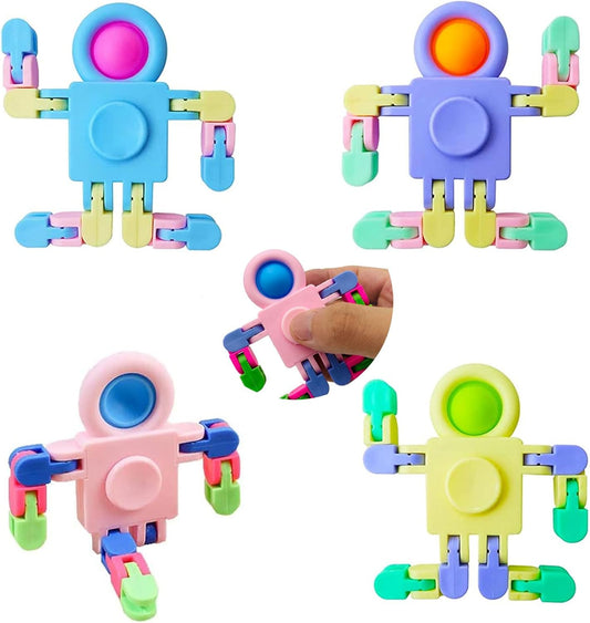 Transformable Fidget Spinners for Kids and Adults, 4 Pack Fidget Toys for Teens Anxiety, Sensory Toys for Autism ADHD Stress Relief, Gift Party Favors for Boys Girls, Random Color