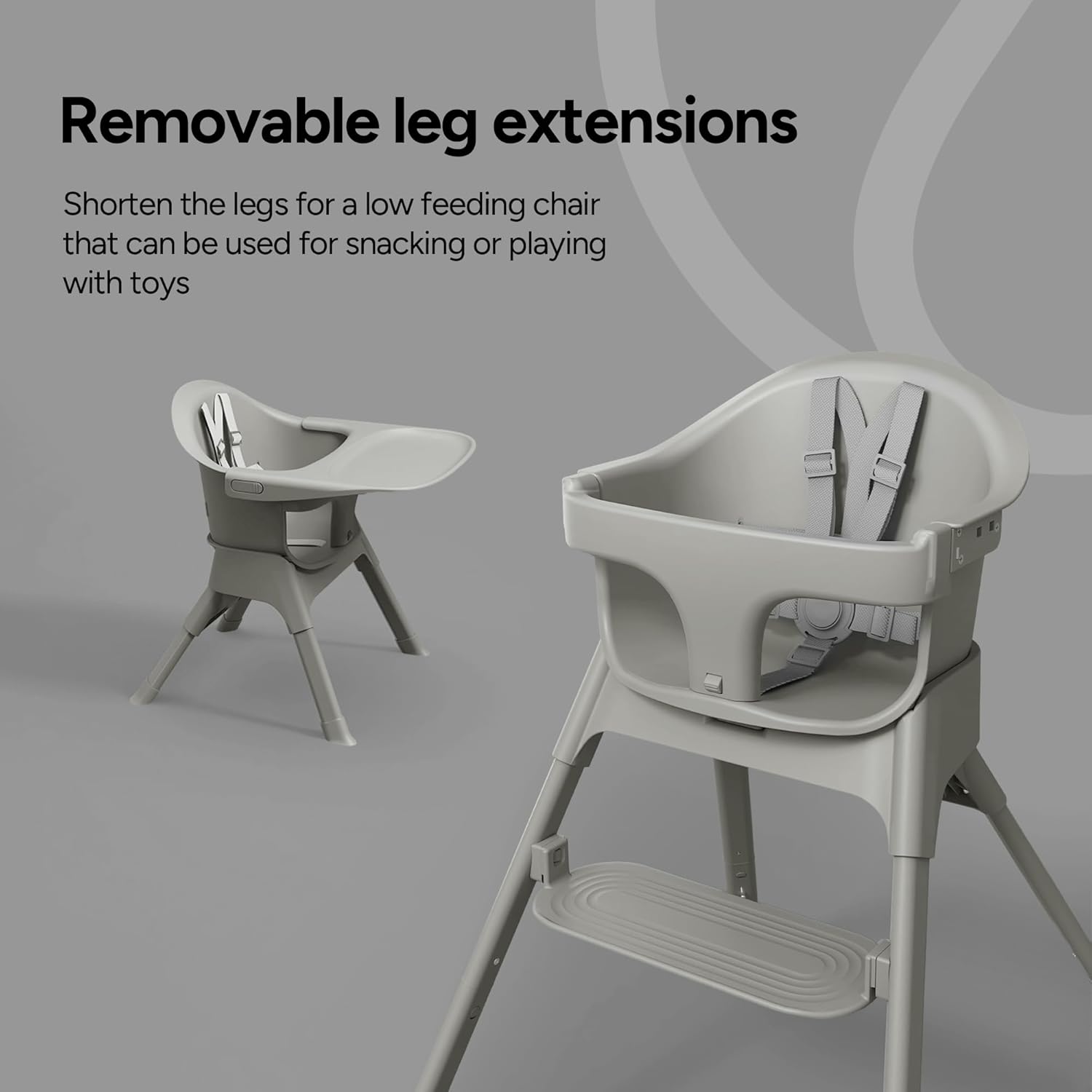 Mompush Olli 7-in-1 Convertible High Chair for Babies and Toddlers – Adjustable Height & Footrest